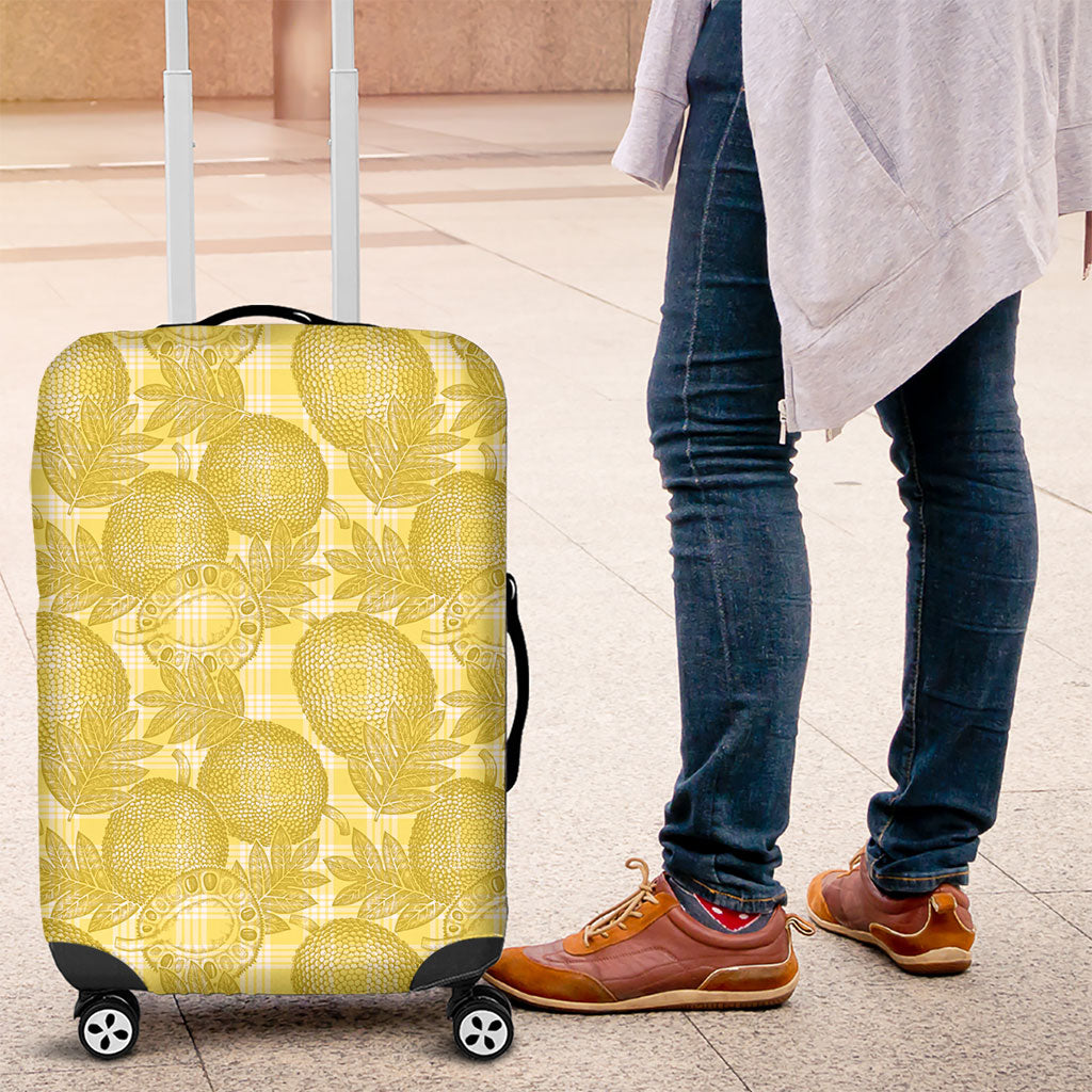 Melemele Hawaii Breadfruit Palaka Motifs Luggage Cover LT14 Yellow - Polynesian Pride