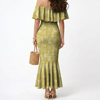 Melemele Hawaii Breadfruit Palaka Motifs Mermaid Dress LT14 - Polynesian Pride