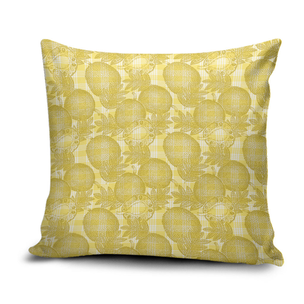 Melemele Hawaii Breadfruit Palaka Motifs Pillow Cover LT14 Yellow - Polynesian Pride