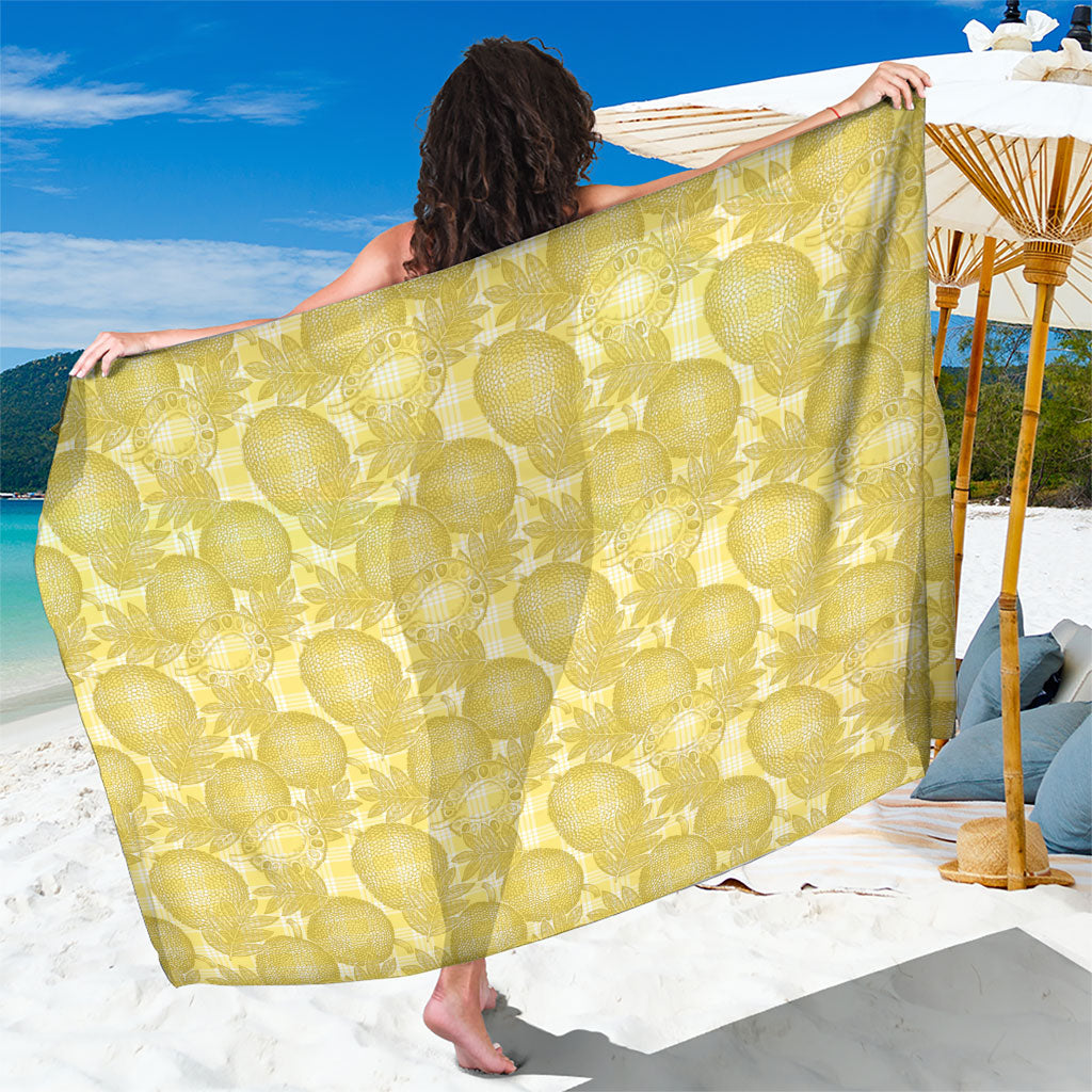 Melemele Hawaii Breadfruit Palaka Motifs Sarong LT14 One Size 44 x 66 inches Yellow - Polynesian Pride