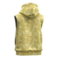 Melemele Hawaii Breadfruit Palaka Motifs Sleeveless Hoodie LT14 - Polynesian Pride