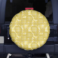 Melemele Hawaii Breadfruit Palaka Motifs Spare Tire Cover LT14 No hole Yellow - Polynesian Pride