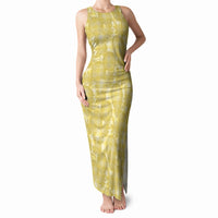 Melemele Hawaii Breadfruit Palaka Motifs Tank Maxi Dress LT14 Women Yellow - Polynesian Pride