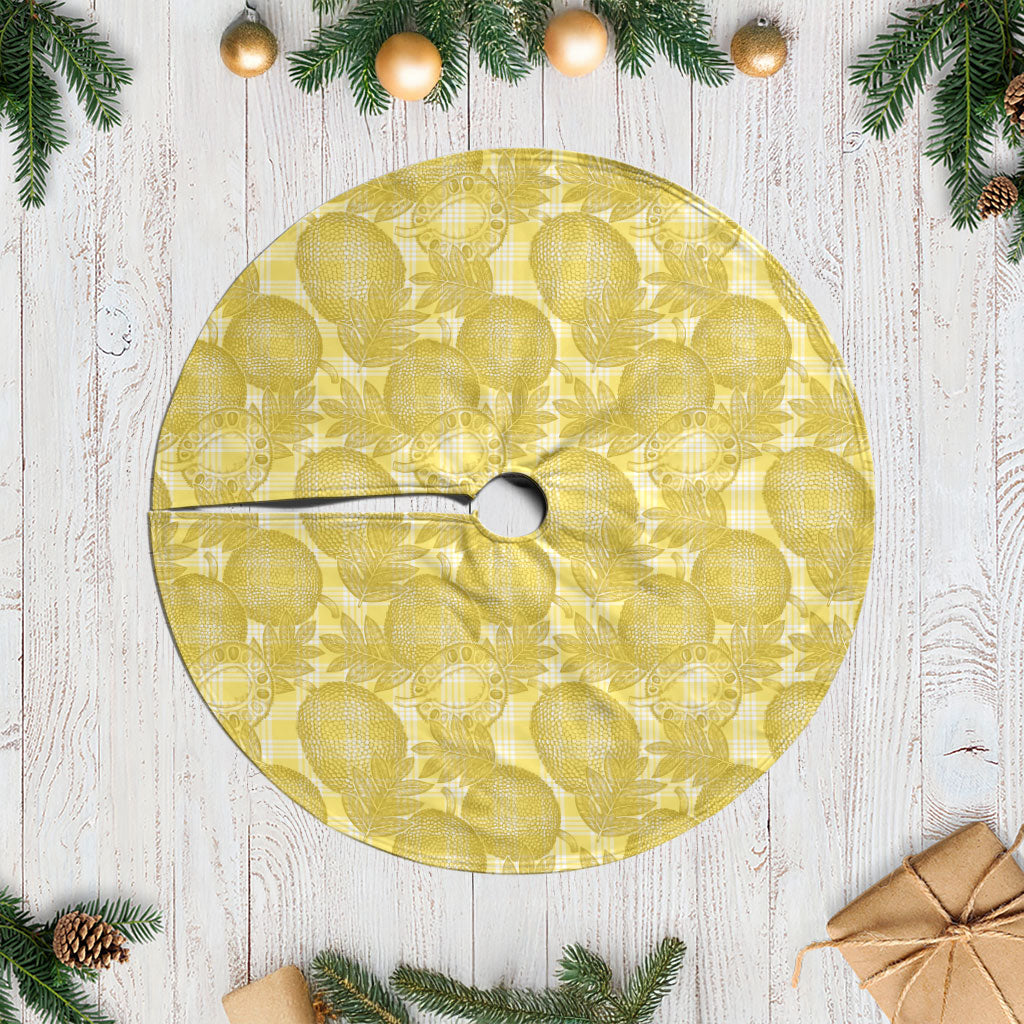 Melemele Hawaii Breadfruit Palaka Motifs Tree Skirt LT14 Casual Yellow - Polynesian Pride