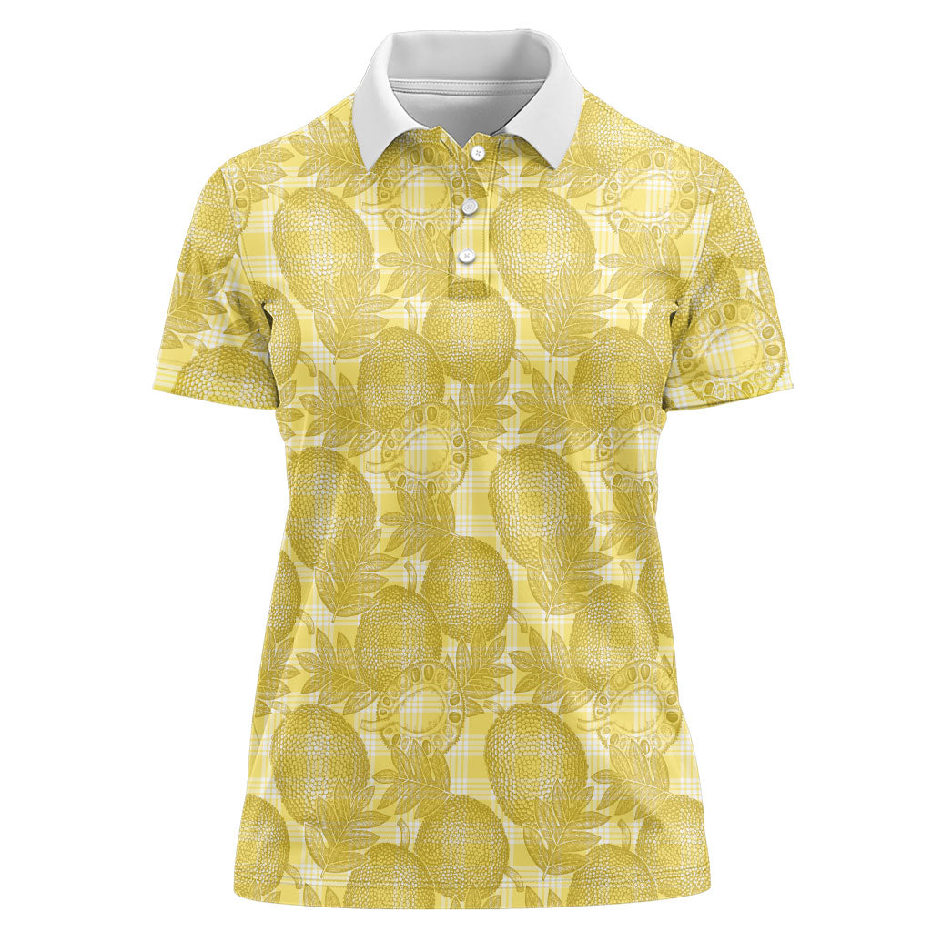 Melemele Hawaii Breadfruit Palaka Motifs Women Polo Shirt