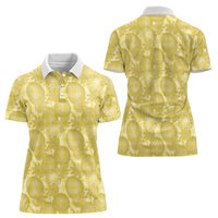 Melemele Hawaii Breadfruit Palaka Motifs Women Polo Shirt LT14 - Polynesian Pride