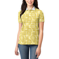 Melemele Hawaii Breadfruit Palaka Motifs Women Polo Shirt LT14 - Polynesian Pride
