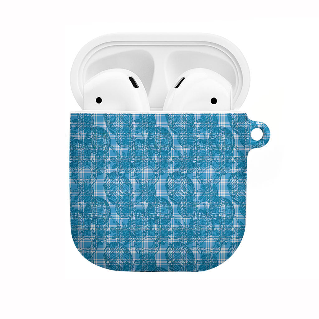 Polu Hawaii Breadfruit Palaka Motifs AirPods Case LT14 Blue - Polynesian Pride
