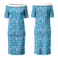 Polu Hawaii Breadfruit Palaka Motifs Couples Matching Puletasi and Hawaiian Shirt LT14 - Polynesian Pride