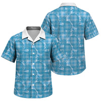 Polu Hawaii Breadfruit Palaka Motifs Family Matching Long Sleeve Bodycon Dress and Hawaiian Shirt LT14 Son's Shirt Blue - Polynesian Pride