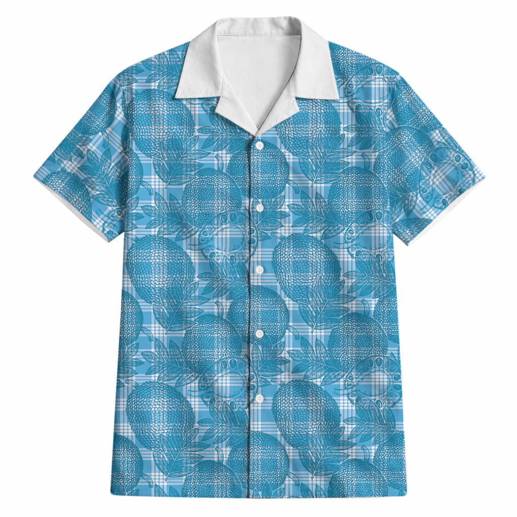 Polu Hawaii Breadfruit Palaka Motifs Hawaiian Shirt LT14 Blue - Polynesian Pride
