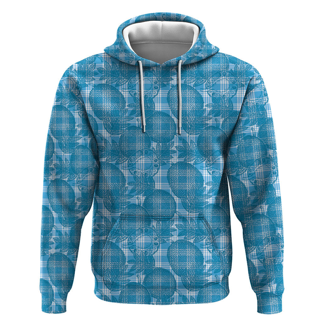 Polu Hawaii Breadfruit Palaka Motifs Hoodie LT14 Pullover Hoodie Blue - Polynesian Pride