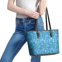 Polu Hawaii Breadfruit Palaka Motifs Leather Tote Bag LT14 - Polynesian Pride