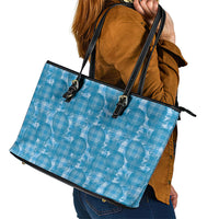 Polu Hawaii Breadfruit Palaka Motifs Leather Tote Bag LT14 - Polynesian Pride