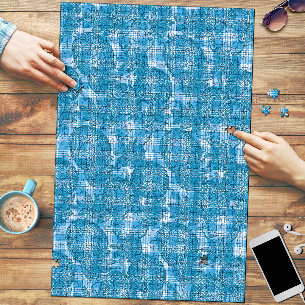 Polu Hawaii Breadfruit Palaka Motifs Puzzle LT14 Blue - Polynesian Pride
