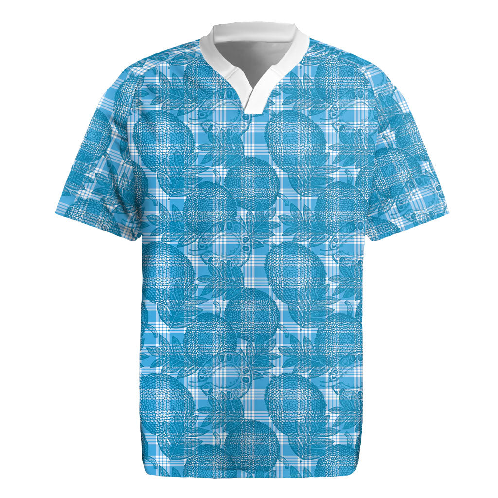 Polu Hawaii Breadfruit Palaka Motifs Rugby Jersey LT14 Blue - Polynesian Pride