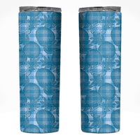 Polu Hawaii Breadfruit Palaka Motifs Skinny Tumbler LT14 Blue - Polynesian Pride