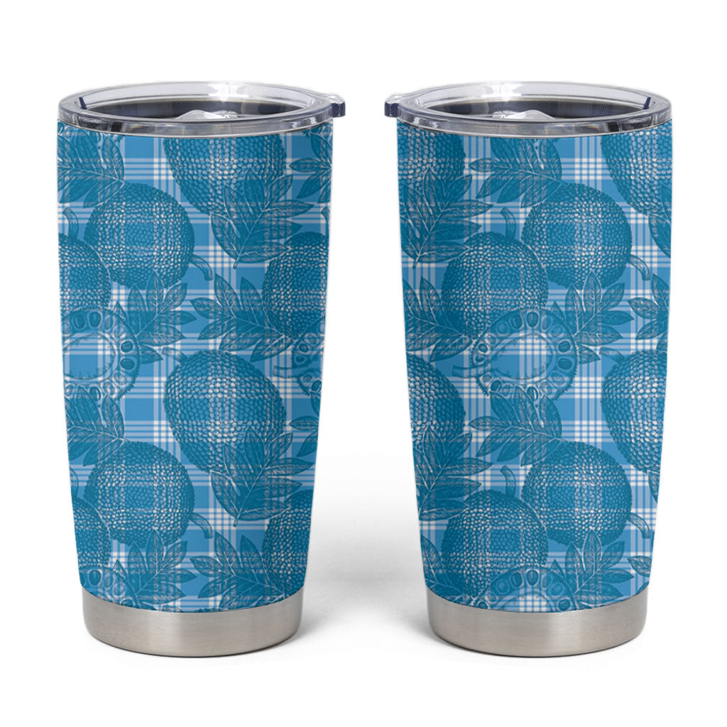Polu Hawaii Breadfruit Palaka Motifs Tumbler Cup LT14 Blue - Polynesian Pride
