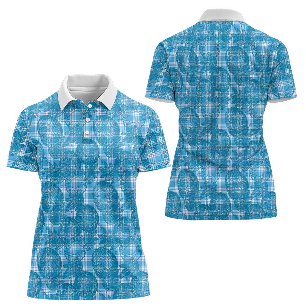 Polu Hawaii Breadfruit Palaka Motifs Women Polo Shirt LT14 - Polynesian Pride