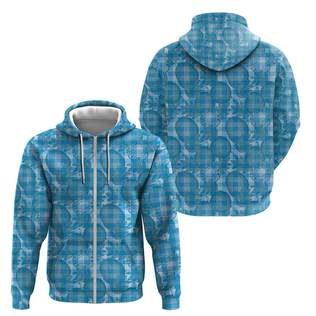 Polu Hawaii Breadfruit Palaka Motifs Zip Hoodie LT14 - Polynesian Pride