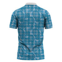 Polu Hawaii Breadfruit Palaka Motifs Zipper Polo Shirt LT14 - Polynesian Pride