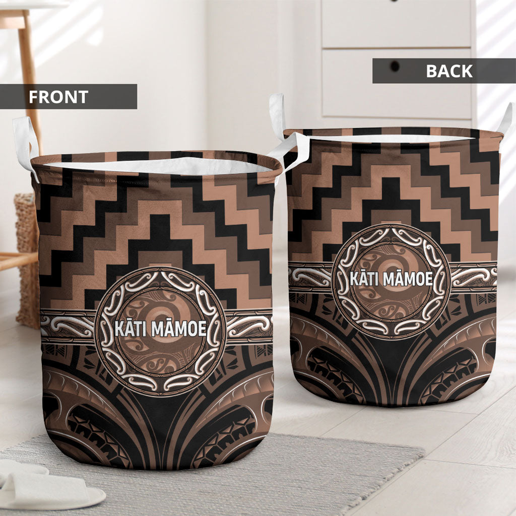 Aotearoa Kati Mamoe Laundry Basket Maori Iwi Poutama Puhoro Tattoo LT14 - Polynesian Pride