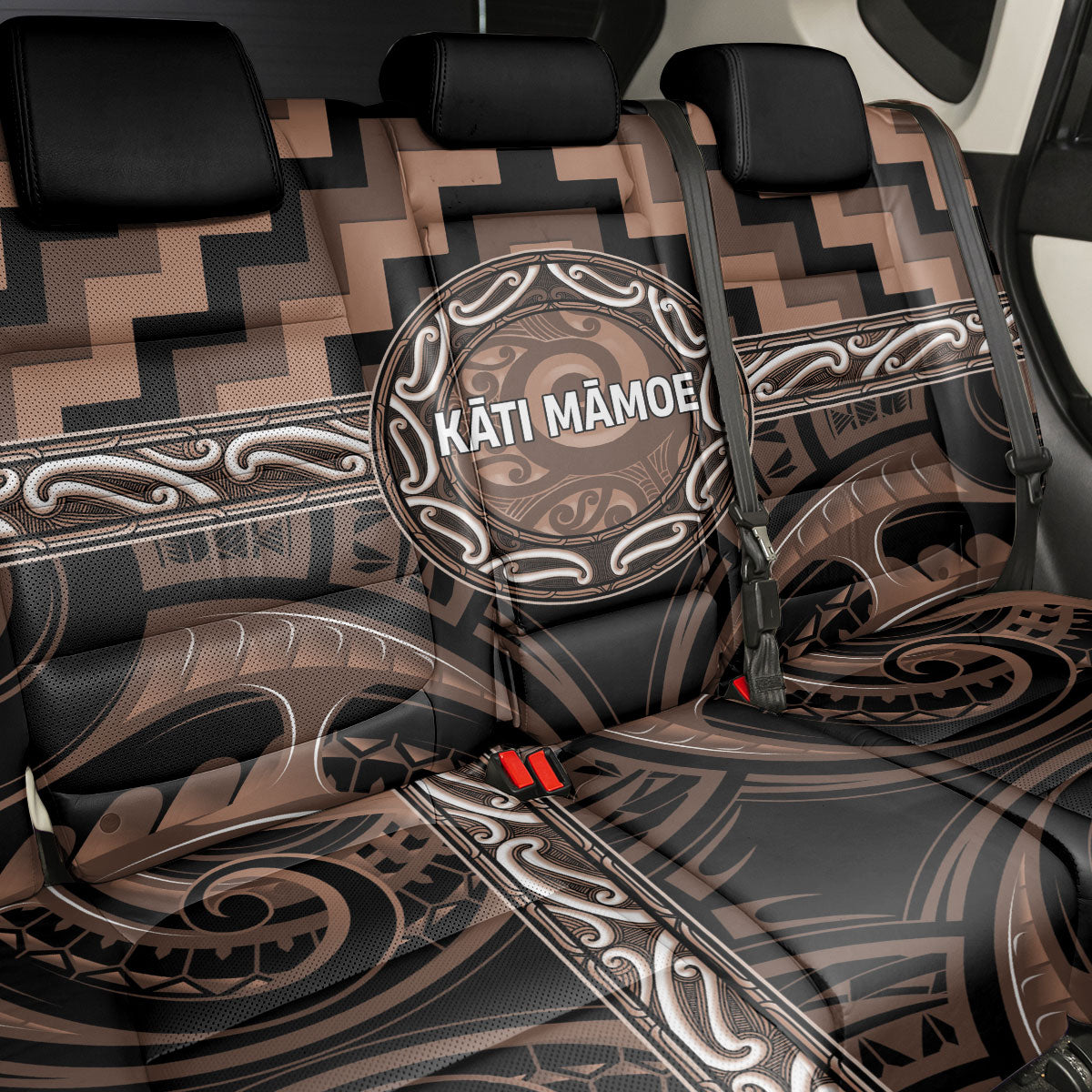 Aotearoa Kati Mamoe Back Car Seat Cover Maori Iwi Poutama Puhoro Tattoo LT14 - Polynesian Pride