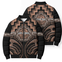 Aotearoa Kati Mamoe Personalised Bomber Puffer Jacket Maori Iwi Poutama Puhoro Tattoo LT14 - Polynesian Pride