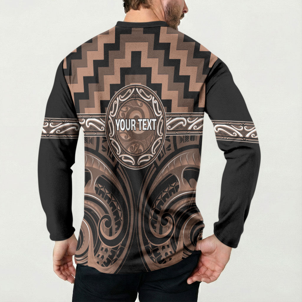 Aotearoa Kati Mamoe Personalised Button Sweatshirt Maori Iwi Poutama Puhoro Tattoo LT14 - Polynesian Pride