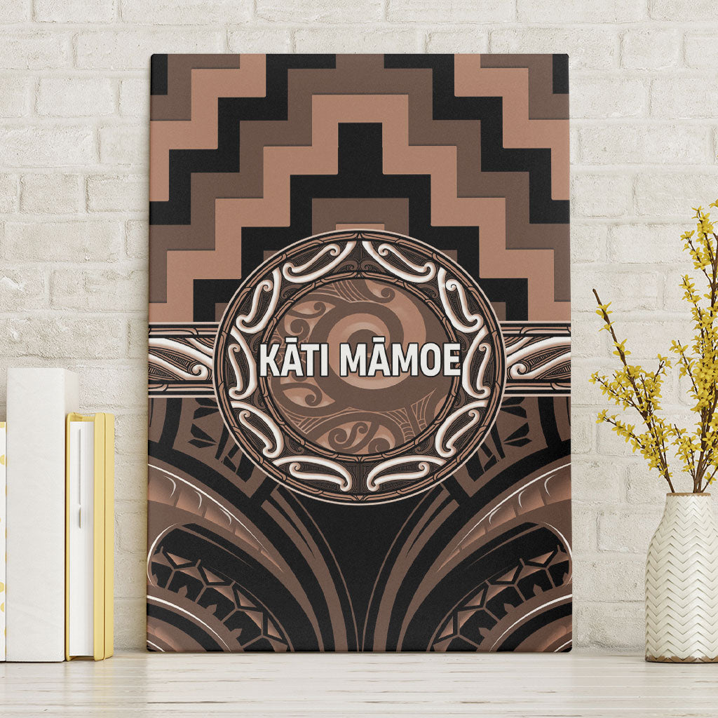 Aotearoa Kati Mamoe Canvas Wall Art Maori Iwi Poutama Puhoro Tattoo LT14 Without Frame Brown - Polynesian Pride