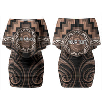 Aotearoa Kati Mamoe Personalised Couples Matching Off Shoulder Short Dress and Long Sleeve Button Shirt Maori Iwi Poutama Puhoro Tattoo LT14 - Polynesian Pride
