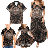 Aotearoa Kati Mamoe Personalised Family Matching Summer Maxi Dress and Hawaiian Shirt Maori Iwi Poutama Puhoro Tattoo LT14 - Polynesian Pride