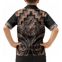 Aotearoa Kati Mamoe Personalised Kid Hawaiian Shirt Maori Iwi Poutama Puhoro Tattoo LT14 - Polynesian Pride