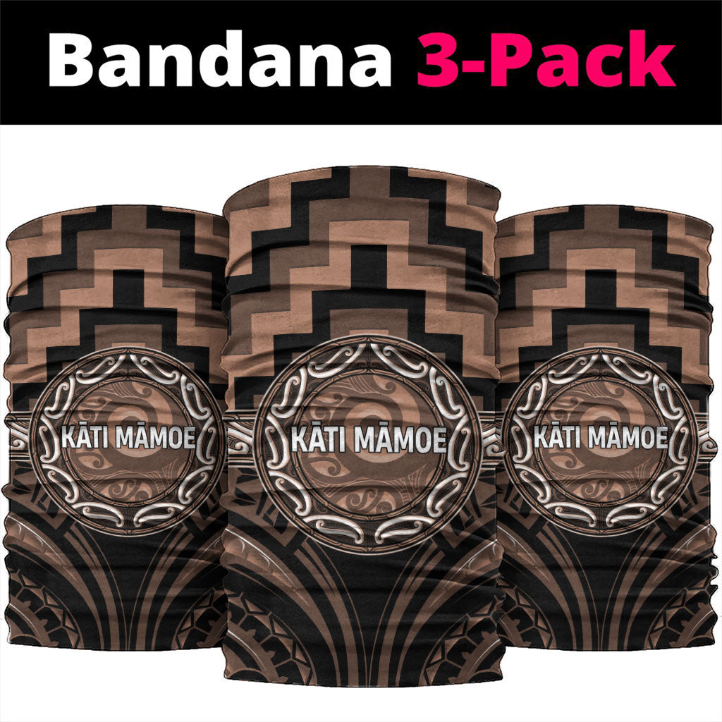 Aotearoa Kati Mamoe Neck Gaiter Maori Iwi Poutama Puhoro Tattoo LT14 package One Size: 25*50cm Brown - Polynesian Pride