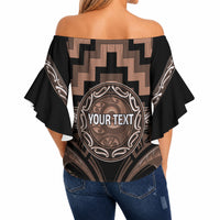 Aotearoa Kati Mamoe Personalised Off Shoulder Wrap Waist Top Maori Iwi Poutama Puhoro Tattoo LT14 - Polynesian Pride