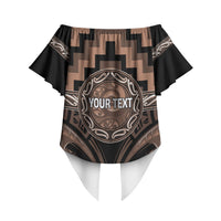 Aotearoa Kati Mamoe Personalised Off Shoulder Wrap Waist Top Maori Iwi Poutama Puhoro Tattoo LT14 - Polynesian Pride