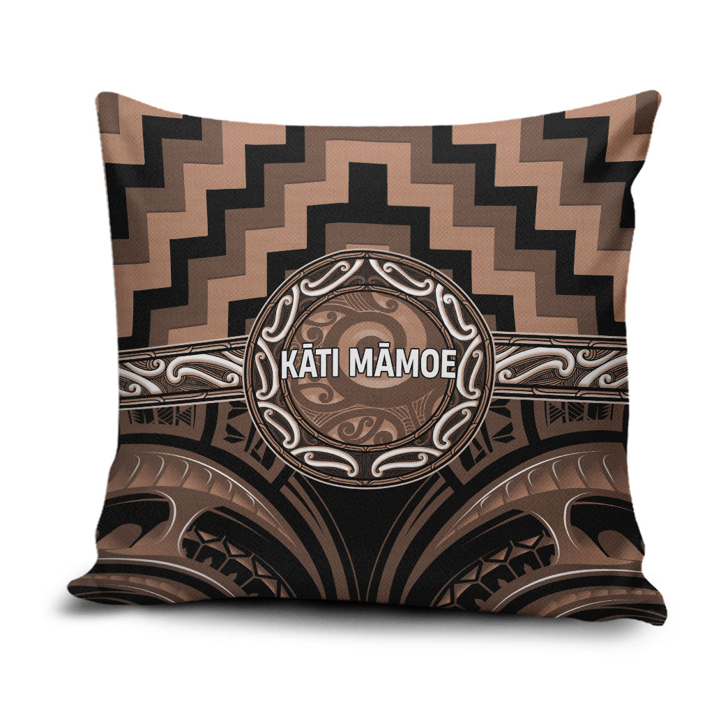 Aotearoa Kati Mamoe Pillow Cover Maori Iwi Poutama Puhoro Tattoo LT14 Brown - Polynesian Pride