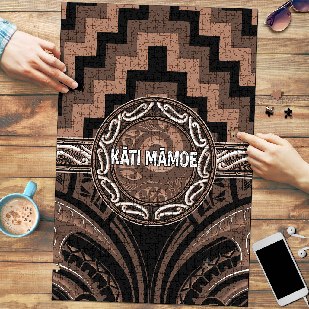 Aotearoa Kati Mamoe Puzzle Maori Iwi Poutama Puhoro Tattoo LT14 Brown - Polynesian Pride