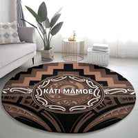 Aotearoa Kati Mamoe Round Carpet Maori Iwi Poutama Puhoro Tattoo LT14 - Polynesian Pride