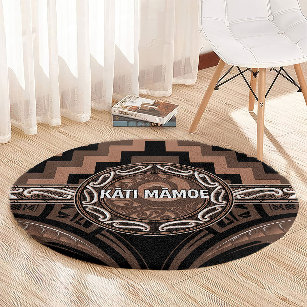 Aotearoa Kati Mamoe Round Carpet Maori Iwi Poutama Puhoro Tattoo LT14 - Polynesian Pride