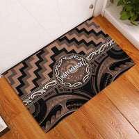 Aotearoa Kati Mamoe Rubber Doormat Maori Iwi Poutama Puhoro Tattoo LT14 - Polynesian Pride
