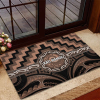 Aotearoa Kati Mamoe Rubber Doormat Maori Iwi Poutama Puhoro Tattoo LT14 - Polynesian Pride