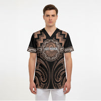 Aotearoa Kati Mamoe Personalised Scrub Top Maori Iwi Poutama Puhoro Tattoo LT14 - Polynesian Pride