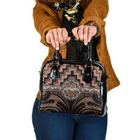 Aotearoa Kati Mamoe Shoulder Handbag Maori Iwi Poutama Puhoro Tattoo LT14 One Size Brown - Polynesian Pride