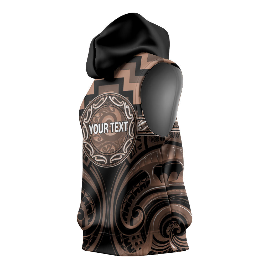 Aotearoa Kati Mamoe Personalised Sleeveless Hoodie Maori Iwi Poutama Puhoro Tattoo LT14 - Polynesian Pride