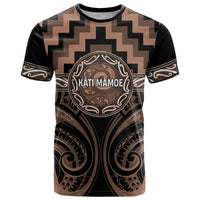 Aotearoa Kati Mamoe Personalised T Shirt Maori Iwi Poutama Puhoro Tattoo LT14 Brown - Polynesian Pride