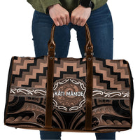 Aotearoa Kati Mamoe Travel Bag Maori Iwi Poutama Puhoro Tattoo LT14 Brown - Polynesian Pride