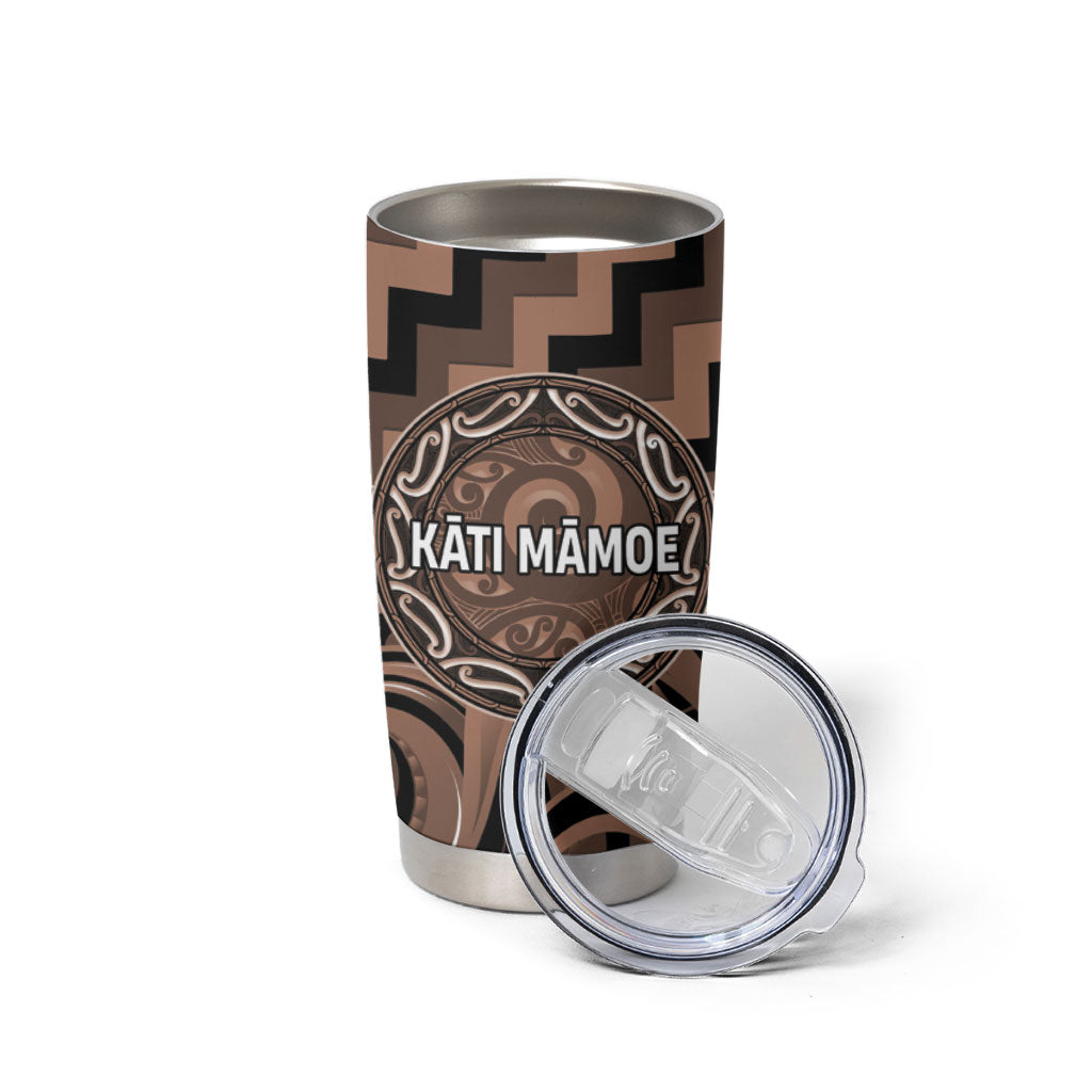 Aotearoa Kati Mamoe Personalised Tumbler Cup Maori Iwi Poutama Puhoro Tattoo LT14 - Polynesian Pride