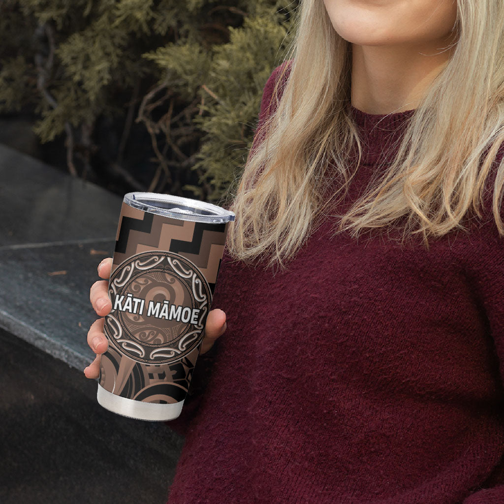 Aotearoa Kati Mamoe Personalised Tumbler Cup Maori Iwi Poutama Puhoro Tattoo LT14 - Polynesian Pride