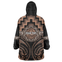 Aotearoa Kati Mamoe Personalised Wearable Blanket Hoodie Maori Iwi Poutama Puhoro Tattoo LT14 - Polynesian Pride